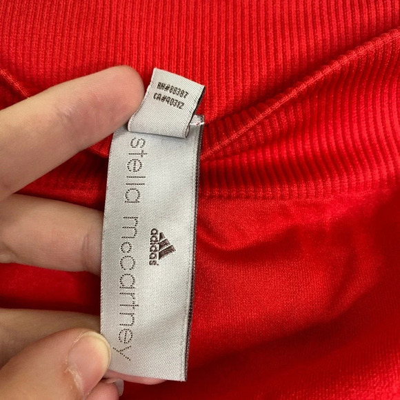 ADIDAS x Stella McCartney Essentials Seamless Mesh Tight Bright Red Size Small - Picture 6 of 11